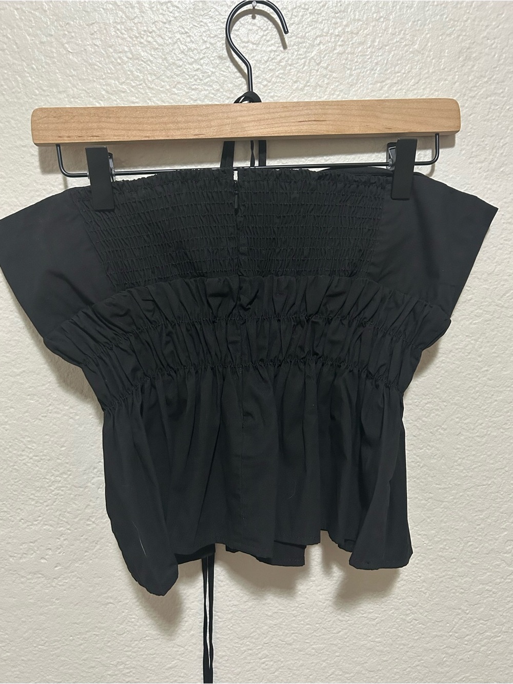 NWT Ciao Lucia Amalia Halter Top Black Cotton Poplin Size Large Made in LA - Picture 3 of 7